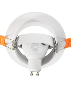 kelvo® OMEGA KLV-101-0037 Χωνευτό Κινούμενο Φωτιστικό Downlight Σποτ για Λάμπα MR16 με Ντουί GU10 AC 220-240V IP20 – Λευκό Ματ – Μ10.5 x Π10.5 x Υ2.2cm / Q7.5cm