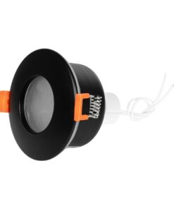 kelvo® KAPA KLV-101-0038 Χωνευτό Φωτιστικό Downlight Σποτ Μπάνιου για Λάμπα MR16 με Ντουί GU10 AC 220-240V Αδιάβροχο IP65 – Μαύρο Ματ – Μ8.5 x Π8.5 x Υ4.2cm / Q7.5cm