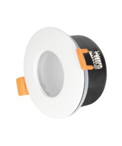 kelvo® KAPA KLV-101-0039 Χωνευτό Φωτιστικό Downlight Σποτ Μπάνιου για Λάμπα MR16 με Ντουί GU10 AC 220-240V Αδιάβροχο IP65 – Λευκό Ματ – Μ8.5 x Π8.5 x Υ4.2cm / Q7.5cm