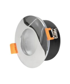 kelvo® KAPA KLV-101-0040 Χωνευτό Φωτιστικό Downlight Σποτ Μπάνιου για Λάμπα MR16 με Ντουί GU10 AC 220-240V Αδιάβροχο IP65 – Νίκελ Χρώμιο – Μ8.5 x Π8.5 x Υ4.2cm / Q7.5cm