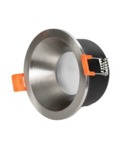 kelvo® SIGMA KLV-101-0043 Χωνευτό Φωτιστικό Downlight Σποτ Μπάνιου για Λάμπα MR16 με Ντουί GU10 AC 220-240V Αδιάβροχο IP65 – Νίκελ Βούρτσας – Μ8.5 x Π8.5 x Υ4.4cm / Q7.5cm