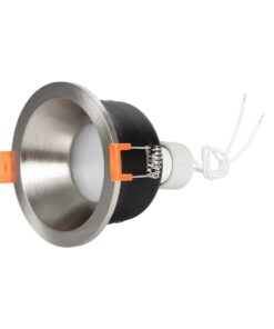 kelvo® SIGMA KLV-101-0043 Χωνευτό Φωτιστικό Downlight Σποτ Μπάνιου για Λάμπα MR16 με Ντουί GU10 AC 220-240V Αδιάβροχο IP65 – Νίκελ Βούρτσας – Μ8.5 x Π8.5 x Υ4.4cm / Q7.5cm