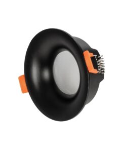 kelvo® LAMDA KLV-101-0044 Χωνευτό Φωτιστικό Downlight Σποτ Μπάνιου για Λάμπα MR16 με Ντουί GU10 AC 220-240V Αδιάβροχο IP65 – Μαύρο Ματ – Μ8.5 x Π8.5 x Υ3.5cm / Q7.5cm