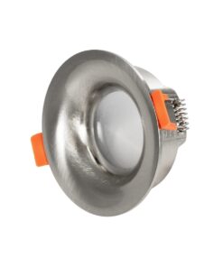 kelvo® LAMDA KLV-101-0046 Χωνευτό Φωτιστικό Downlight Σποτ Μπάνιου για Λάμπα MR16 με Ντουί GU10 AC 220-240V Αδιάβροχο IP65 – Νίκελ Βούρτσας – Μ8.5 x Π8.5 x Υ3.5cm / Q7.5cm