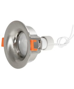 kelvo® LAMDA KLV-101-0046 Χωνευτό Φωτιστικό Downlight Σποτ Μπάνιου για Λάμπα MR16 με Ντουί GU10 AC 220-240V Αδιάβροχο IP65 – Νίκελ Βούρτσας – Μ8.5 x Π8.5 x Υ3.5cm / Q7.5cm