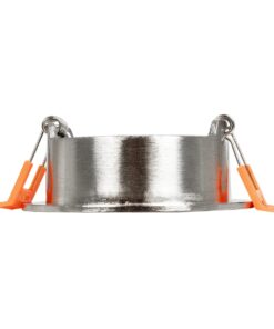 kelvo® LAMDA KLV-101-0046 Χωνευτό Φωτιστικό Downlight Σποτ Μπάνιου για Λάμπα MR16 με Ντουί GU10 AC 220-240V Αδιάβροχο IP65 – Νίκελ Βούρτσας – Μ8.5 x Π8.5 x Υ3.5cm / Q7.5cm
