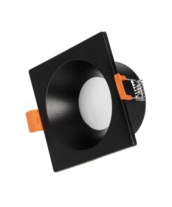 kelvo® EPSILON KLV-101-0047 Χωνευτό Φωτιστικό Downlight Σποτ Μπάνιου για Λάμπα MR16 με Ντουί GU10 AC 220-240V Αδιάβροχο IP65 – Μαύρο Ματ – Μ8.5 x Π8.5 x Υ4.4cm / Q7.5cm x 7.5cm