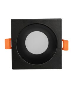 kelvo® EPSILON KLV-101-0047 Χωνευτό Φωτιστικό Downlight Σποτ Μπάνιου για Λάμπα MR16 με Ντουί GU10 AC 220-240V Αδιάβροχο IP65 – Μαύρο Ματ – Μ8.5 x Π8.5 x Υ4.4cm / Q7.5cm x 7.5cm