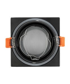 kelvo® EPSILON KLV-101-0047 Χωνευτό Φωτιστικό Downlight Σποτ Μπάνιου για Λάμπα MR16 με Ντουί GU10 AC 220-240V Αδιάβροχο IP65 – Μαύρο Ματ – Μ8.5 x Π8.5 x Υ4.4cm / Q7.5cm x 7.5cm