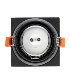 kelvo® EPSILON KLV-101-0047 Χωνευτό Φωτιστικό Downlight Σποτ Μπάνιου για Λάμπα MR16 με Ντουί GU10 AC 220-240V Αδιάβροχο IP65 – Μαύρο Ματ – Μ8.5 x Π8.5 x Υ4.4cm / Q7.5cm x 7.5cm