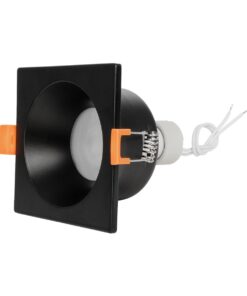 kelvo® EPSILON KLV-101-0047 Χωνευτό Φωτιστικό Downlight Σποτ Μπάνιου για Λάμπα MR16 με Ντουί GU10 AC 220-240V Αδιάβροχο IP65 – Μαύρο Ματ – Μ8.5 x Π8.5 x Υ4.4cm / Q7.5cm x 7.5cm