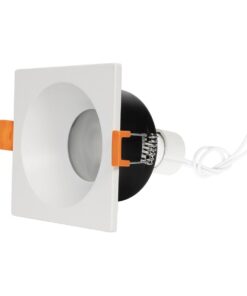 kelvo® EPSILON KLV-101-0048 Χωνευτό Φωτιστικό Downlight Σποτ Μπάνιου για Λάμπα MR16 με Ντουί GU10 AC 220-240V Αδιάβροχο IP65 – Λευκό Ματ – Μ8.5 x Π8.5 x Υ4.4cm / Q7.5cm x 7.5cm