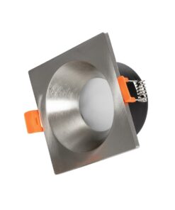 kelvo® EPSILON KLV-101-0049 Χωνευτό Φωτιστικό Downlight Σποτ Μπάνιου για Λάμπα MR16 με Ντουί GU10 AC 220-240V Αδιάβροχο IP65 – Νίκελ Βούρτσας – Μ8.5 x Π8.5 x Υ4.4cm / Q7.5cm x 7.5cm