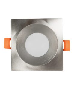 kelvo® EPSILON KLV-101-0049 Χωνευτό Φωτιστικό Downlight Σποτ Μπάνιου για Λάμπα MR16 με Ντουί GU10 AC 220-240V Αδιάβροχο IP65 – Νίκελ Βούρτσας – Μ8.5 x Π8.5 x Υ4.4cm / Q7.5cm x 7.5cm