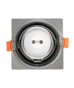 kelvo® EPSILON KLV-101-0049 Χωνευτό Φωτιστικό Downlight Σποτ Μπάνιου για Λάμπα MR16 με Ντουί GU10 AC 220-240V Αδιάβροχο IP65 – Νίκελ Βούρτσας – Μ8.5 x Π8.5 x Υ4.4cm / Q7.5cm x 7.5cm