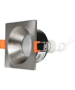 kelvo® EPSILON KLV-101-0049 Χωνευτό Φωτιστικό Downlight Σποτ Μπάνιου για Λάμπα MR16 με Ντουί GU10 AC 220-240V Αδιάβροχο IP65 – Νίκελ Βούρτσας – Μ8.5 x Π8.5 x Υ4.4cm / Q7.5cm x 7.5cm