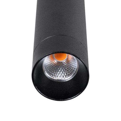 kelvo® CANAL KLV-101-0070 Κρεμαστό Φωτιστικό Οροφής LED 7W 700lm 36° AC 220-240V IP20 Θερμό Λευκό 2700K – Bridgelux COB Chip & TÜV SÜD Driver – Μαύρο Ματ – Μ4 x Π4 x Υ30cm – 5 Χρόνια Εγγύηση