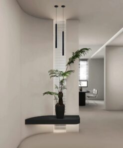 kelvo® CANAL KLV-101-0073 Κρεμαστό Φωτιστικό Οροφής LED 7W 700lm 36° AC 220-240V IP20 Θερμό Λευκό 2700K – Bridgelux COB Chip & TÜV SÜD Driver – Μαύρο Ματ – Μ4 x Π4 x Υ80cm – 5 Χρόνια Εγγύηση