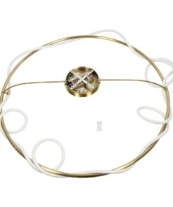 kelvo® GLOW KLV-101-0151 Φωτιστικό Οροφής LED 89W 8900lm 360° AC 220-240V IP20 Ρυθμιζόμενο Λευκό CCT με Χειριστήριο από 2700K έως 6000K Dimmable – Lumileds SMD Chip – Χρυσό Πλατίνα – Μ150 x Π150 x Υ30cm – 3 Χρόνια Εγγύηση