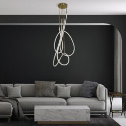 kelvo® GLOW KLV-101-0154 Φωτιστικό Οροφής LED 85W 8500lm 360° AC 220-240V IP20 Ρυθμιζόμενο Λευκό CCT με Χειριστήριο από 2700K έως 6000K Dimmable – Lumileds SMD Chip – Χρυσό Πλατίνα – Μ100 x Π100 x Υ140cm – 3 Χρόνια Εγγύηση