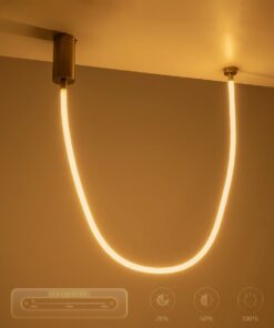 kelvo® GLOW KLV-101-0155 Κρεμαστό Φωτιστικό Οροφής LED 27W 2700lm 360° AC 220-240V IP20 Ρυθμιζόμενο Λευκό CCT με Χειριστήριο από 2700K έως 6000K Dimmable – Lumileds SMD Chip – Χρυσό Πλατίνα – Μ90 x Π9 x Υ95cm – 3 Χρόνια Εγγύηση
