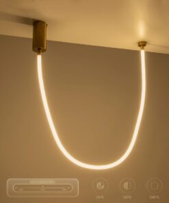 kelvo® GLOW KLV-101-0155 Κρεμαστό Φωτιστικό Οροφής LED 27W 2700lm 360° AC 220-240V IP20 Ρυθμιζόμενο Λευκό CCT με Χειριστήριο από 2700K έως 6000K Dimmable – Lumileds SMD Chip – Χρυσό Πλατίνα – Μ90 x Π9 x Υ95cm – 3 Χρόνια Εγγύηση
