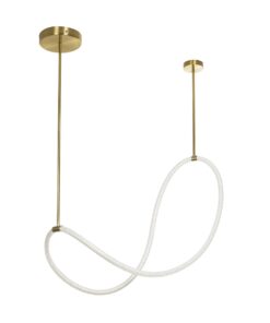 kelvo® GLOW KLV-101-0156 Κρεμαστό Φωτιστικό Οροφής LED 34W 3400lm 360° AC 220-240V IP20 Ρυθμιζόμενο Λευκό CCT με Χειριστήριο από 2700K έως 6000K Dimmable – Lumileds SMD Chip – Χρυσό Πλατίνα – Μ20 x Π35 x Υ120cm – 3 Χρόνια Εγγύηση