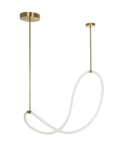 kelvo® GLOW KLV-101-0156 Κρεμαστό Φωτιστικό Οροφής LED 34W 3400lm 360° AC 220-240V IP20 Ρυθμιζόμενο Λευκό CCT με Χειριστήριο από 2700K έως 6000K Dimmable – Lumileds SMD Chip – Χρυσό Πλατίνα – Μ20 x Π35 x Υ120cm – 3 Χρόνια Εγγύηση
