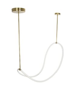 kelvo® GLOW KLV-101-0156 Κρεμαστό Φωτιστικό Οροφής LED 34W 3400lm 360° AC 220-240V IP20 Ρυθμιζόμενο Λευκό CCT με Χειριστήριο από 2700K έως 6000K Dimmable – Lumileds SMD Chip – Χρυσό Πλατίνα – Μ20 x Π35 x Υ120cm – 3 Χρόνια Εγγύηση