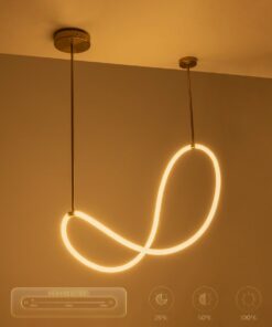 kelvo® GLOW KLV-101-0156 Κρεμαστό Φωτιστικό Οροφής LED 34W 3400lm 360° AC 220-240V IP20 Ρυθμιζόμενο Λευκό CCT με Χειριστήριο από 2700K έως 6000K Dimmable – Lumileds SMD Chip – Χρυσό Πλατίνα – Μ20 x Π35 x Υ120cm – 3 Χρόνια Εγγύηση