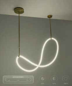 kelvo® GLOW KLV-101-0156 Κρεμαστό Φωτιστικό Οροφής LED 34W 3400lm 360° AC 220-240V IP20 Ρυθμιζόμενο Λευκό CCT με Χειριστήριο από 2700K έως 6000K Dimmable – Lumileds SMD Chip – Χρυσό Πλατίνα – Μ20 x Π35 x Υ120cm – 3 Χρόνια Εγγύηση