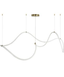 kelvo® GLOW KLV-101-0157 Κρεμαστό Φωτιστικό Οροφής LED 65W 6500lm 360° AC 220-240V IP20 Ρυθμιζόμενο Λευκό CCT με Χειριστήριο από 2700K έως 6000K Dimmable – Lumileds SMD Chip – Σατινέ Χρυσό Βούρτσας – Μ150 x Π70 x Υ90cm – 3 Χρόνια Εγγύηση