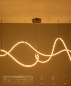 kelvo® GLOW KLV-101-0157 Κρεμαστό Φωτιστικό Οροφής LED 65W 6500lm 360° AC 220-240V IP20 Ρυθμιζόμενο Λευκό CCT με Χειριστήριο από 2700K έως 6000K Dimmable – Lumileds SMD Chip – Σατινέ Χρυσό Βούρτσας – Μ150 x Π70 x Υ90cm – 3 Χρόνια Εγγύηση