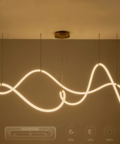 kelvo® GLOW KLV-101-0157 Κρεμαστό Φωτιστικό Οροφής LED 65W 6500lm 360° AC 220-240V IP20 Ρυθμιζόμενο Λευκό CCT με Χειριστήριο από 2700K έως 6000K Dimmable – Lumileds SMD Chip – Σατινέ Χρυσό Βούρτσας – Μ150 x Π70 x Υ90cm – 3 Χρόνια Εγγύηση
