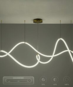 kelvo® GLOW KLV-101-0157 Κρεμαστό Φωτιστικό Οροφής LED 65W 6500lm 360° AC 220-240V IP20 Ρυθμιζόμενο Λευκό CCT με Χειριστήριο από 2700K έως 6000K Dimmable – Lumileds SMD Chip – Σατινέ Χρυσό Βούρτσας – Μ150 x Π70 x Υ90cm – 3 Χρόνια Εγγύηση