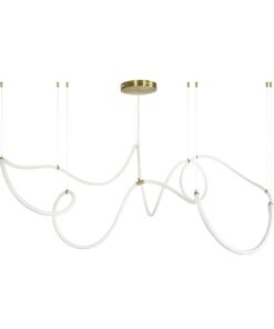 kelvo® GLOW KLV-101-0158 Κρεμαστό Φωτιστικό Οροφής LED 105W 10500lm 360° AC 220-240V IP20 Ρυθμιζόμενο Λευκό CCT με Χειριστήριο από 2700K έως 6000K Dimmable – Lumileds SMD Chip – Χρυσό Πλατίνα – Μ180 x Π180 x Υ110cm – 3 Χρόνια Εγγύηση