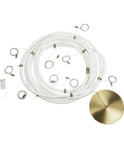 kelvo® GLOW KLV-101-0158 Κρεμαστό Φωτιστικό Οροφής LED 105W 10500lm 360° AC 220-240V IP20 Ρυθμιζόμενο Λευκό CCT με Χειριστήριο από 2700K έως 6000K Dimmable – Lumileds SMD Chip – Χρυσό Πλατίνα – Μ180 x Π180 x Υ110cm – 3 Χρόνια Εγγύηση