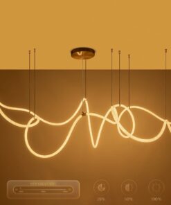 kelvo® GLOW KLV-101-0158 Κρεμαστό Φωτιστικό Οροφής LED 105W 10500lm 360° AC 220-240V IP20 Ρυθμιζόμενο Λευκό CCT με Χειριστήριο από 2700K έως 6000K Dimmable – Lumileds SMD Chip – Χρυσό Πλατίνα – Μ180 x Π180 x Υ110cm – 3 Χρόνια Εγγύηση