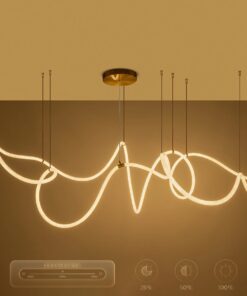 kelvo® GLOW KLV-101-0158 Κρεμαστό Φωτιστικό Οροφής LED 105W 10500lm 360° AC 220-240V IP20 Ρυθμιζόμενο Λευκό CCT με Χειριστήριο από 2700K έως 6000K Dimmable – Lumileds SMD Chip – Χρυσό Πλατίνα – Μ180 x Π180 x Υ110cm – 3 Χρόνια Εγγύηση