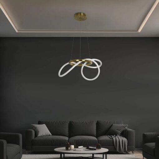 kelvo® GLOW KLV-101-0161 Κρεμαστό Φωτιστικό Οροφής LED 30W 3000lm 360° AC 220-240V IP20 Ρυθμιζόμενο Λευκό CCT με Χειριστήριο από 2700K έως 6000K Dimmable – Lumileds SMD Chip – Χρυσό Πλατίνα – Μ40 x Π40 x Υ30cm – 3 Χρόνια Εγγύηση