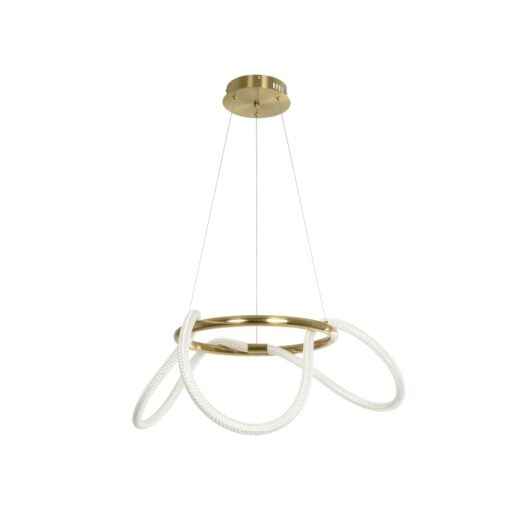 kelvo® GLOW KLV-101-0162 Κρεμαστό Φωτιστικό Οροφής LED 36W 3600lm 360° AC 220-240V IP20 Ρυθμιζόμενο Λευκό CCT με Χειριστήριο από 2700K έως 6000K Dimmable – Lumileds SMD Chip – Χρυσό Πλατίνα – Μ70 x Π70 x Υ40cm – 3 Χρόνια Εγγύηση