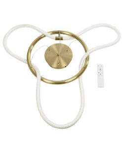 kelvo® GLOW KLV-101-0162 Κρεμαστό Φωτιστικό Οροφής LED 36W 3600lm 360° AC 220-240V IP20 Ρυθμιζόμενο Λευκό CCT με Χειριστήριο από 2700K έως 6000K Dimmable – Lumileds SMD Chip – Χρυσό Πλατίνα – Μ70 x Π70 x Υ40cm – 3 Χρόνια Εγγύηση