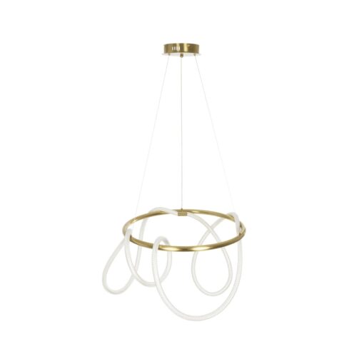kelvo® GLOW KLV-101-0163 Κρεμαστό Φωτιστικό Οροφής LED 58W 5800lm 360° AC 220-240V IP20 Ρυθμιζόμενο Λευκό CCT με Χειριστήριο από 2700K έως 6000K Dimmable – Lumileds SMD Chip – Χρυσό Πλατίνα – Μ80 x Π80 x Υ40cm – 3 Χρόνια Εγγύηση