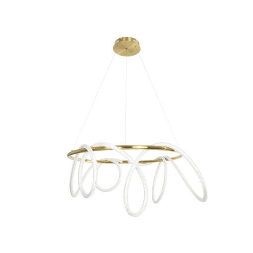 kelvo® GLOW KLV-101-0164 Κρεμαστό Φωτιστικό Οροφής LED 69W 6900lm 360° AC 220-240V IP20 Ρυθμιζόμενο Λευκό CCT με Χειριστήριο από 2700K έως 6000K Dimmable – Lumileds SMD Chip – Χρυσό Πλατίνα – Μ100 x Π100 x Υ40cm – 3 Χρόνια Εγγύηση
