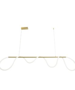 kelvo® GLOW KLV-101-0167 Κρεμαστό Φωτιστικό Οροφής LED 45W 4500lm 360° AC 220-240V IP20 Ρυθμιζόμενο Λευκό CCT με Χειριστήριο από 2700K έως 6000K Dimmable – Lumileds SMD Chip – Χρυσό Πλατίνα – Μ180 x Π30 x Υ40cm – 3 Χρόνια Εγγύηση