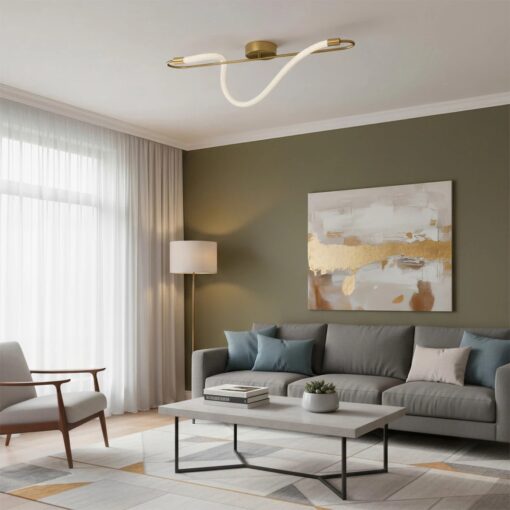 kelvo® GLOW KLV-101-0169-V2 Φωτιστικό Οροφής LED 18W 1800lm 360° AC 220-240V IP20 Ρυθμιζόμενο Λευκό CCT με On/Off 2700K/4500K/6000K – Lumileds SMD Chip – Χρυσό Πλατίνα – Μ30 x Π15 x Υ70cm – 3 Χρόνια Εγγύηση
