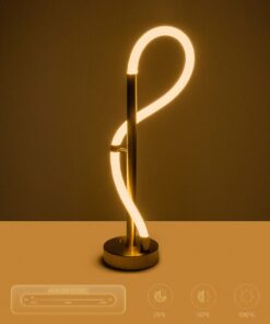 kelvo® GLOW KLV-101-0172 Επιτραπέζιο Φωτιστικό Πορτατίφ LED 18W 1800lm 360° AC 220-240V IP20 Ρυθμιζόμενο Λευκό CCT με Αφή 2700K/4500K/6000K Dimmable – Lumileds SMD Chip – Χρυσό Πλατίνα – Μ30 x Π30 x Υ60cm – 3 Χρόνια Εγγύηση