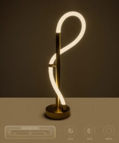 kelvo® GLOW KLV-101-0172 Επιτραπέζιο Φωτιστικό Πορτατίφ LED 18W 1800lm 360° AC 220-240V IP20 Ρυθμιζόμενο Λευκό CCT με Αφή 2700K/4500K/6000K Dimmable – Lumileds SMD Chip – Χρυσό Πλατίνα – Μ30 x Π30 x Υ60cm – 3 Χρόνια Εγγύηση