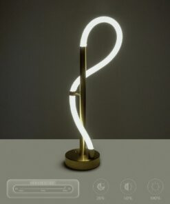 kelvo® GLOW KLV-101-0172 Επιτραπέζιο Φωτιστικό Πορτατίφ LED 18W 1800lm 360° AC 220-240V IP20 Ρυθμιζόμενο Λευκό CCT με Αφή 2700K/4500K/6000K Dimmable – Lumileds SMD Chip – Χρυσό Πλατίνα – Μ30 x Π30 x Υ60cm – 3 Χρόνια Εγγύηση