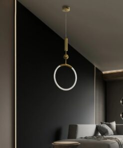 kelvo® GLOW KLV-101-0175 Κρεμαστό Φωτιστικό Οροφής LED 18W 1800lm 360° AC 220-240V IP20 Ρυθμιζόμενο Λευκό CCT με On/Off 2700K/4500K/6000K – Lumileds SMD Chip – Χρυσό Πλατίνα – Μ30 x Π6 x Υ60cm – 3 Χρόνια Εγγύηση